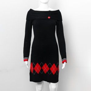 Derek Heart Argyle Sweater Dress Sz: Large